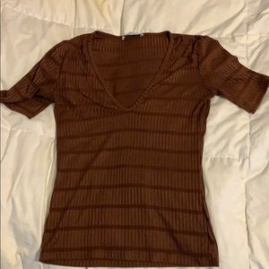 ZARA ribbed V neck size Small